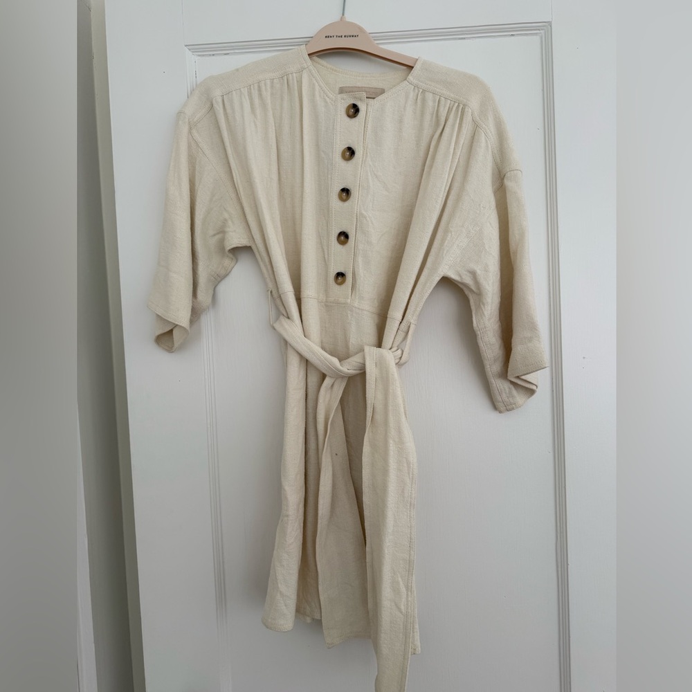 Vanessa Bruno Linen Dress with Tie Waist
